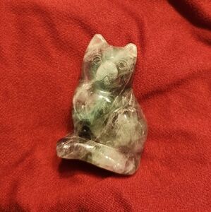Carved Florite Cat